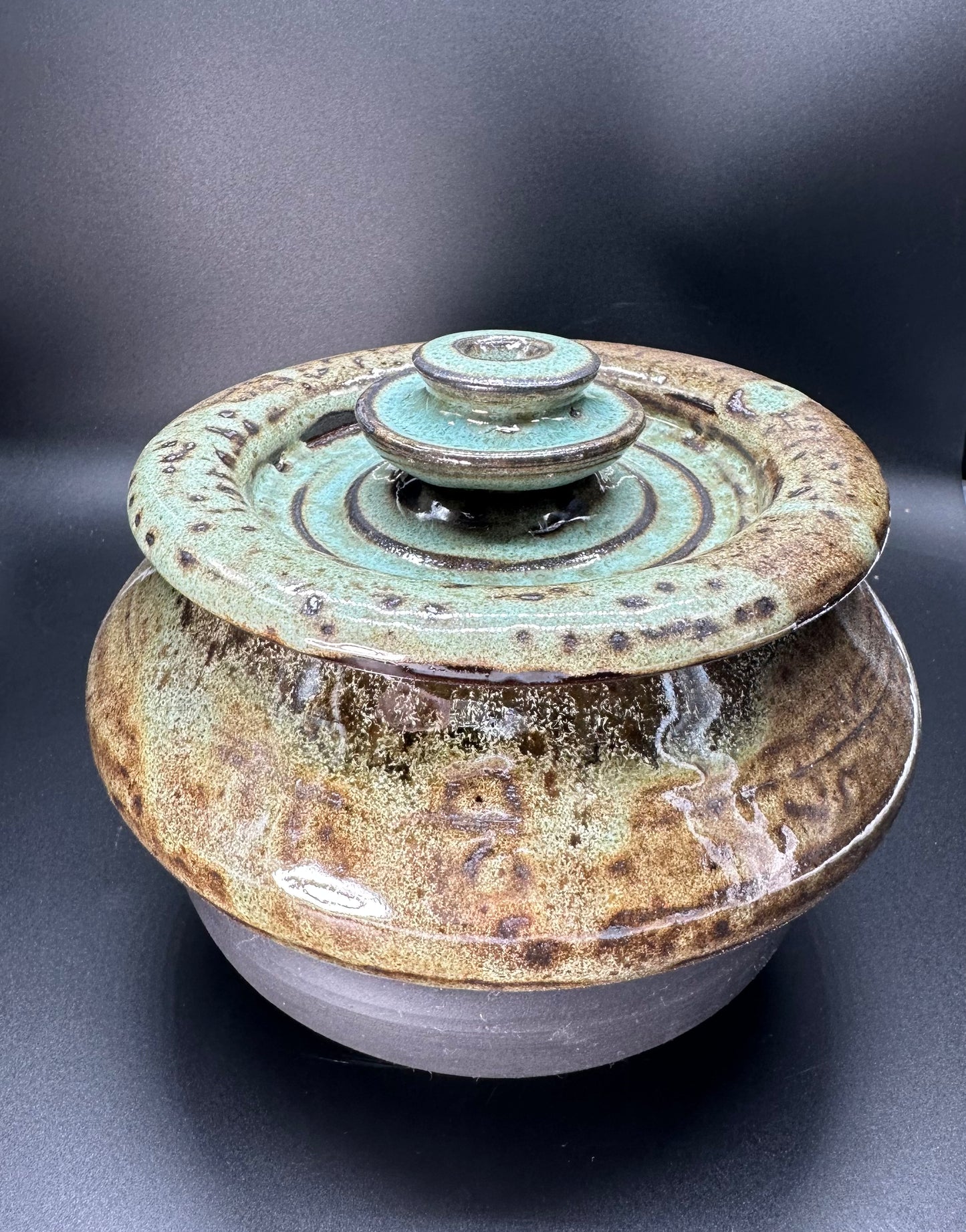Obsidian Aqua Lidded Vessels