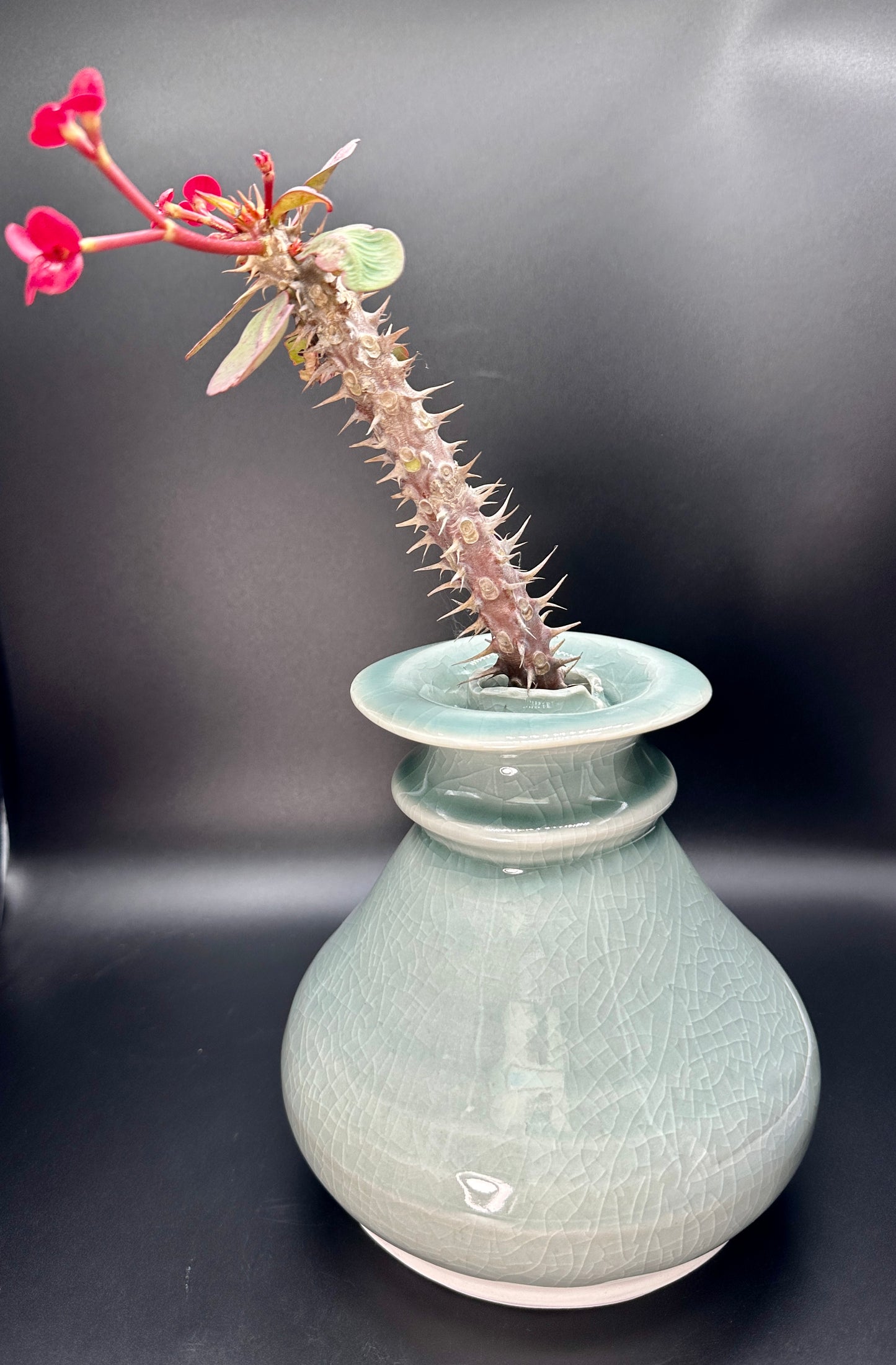 Modern Celedon Jade Art Vase